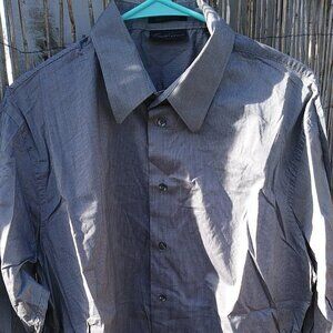 Kenneth Cole Men's Gray Black Pinstripe Button Down - 17 - 32/33